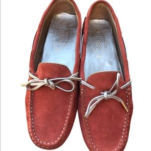 RARE Tod’s orange and gold loafers